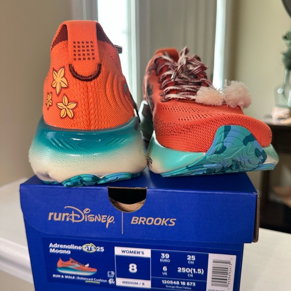 Brooks RunDisney Moana Running Shoes Women Size 8 Adrenaline GTS 25 Limited NIB - Picture 15 of 16